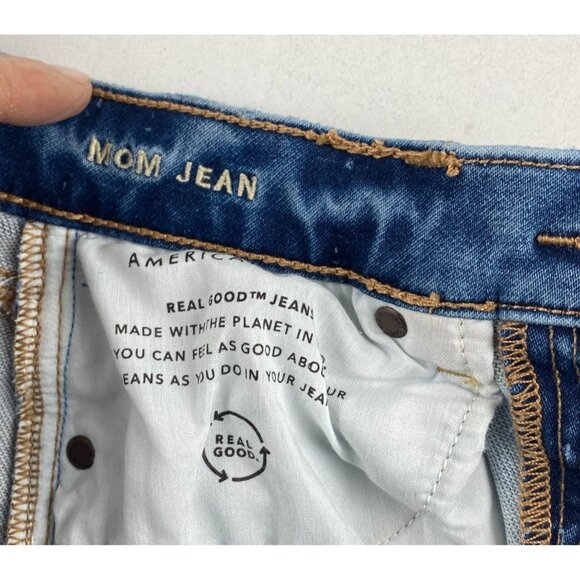 American Eagle Women's Jeans Size 00 Distressed Mom Regular Soft Stretch Denim - Picture 6 of 16